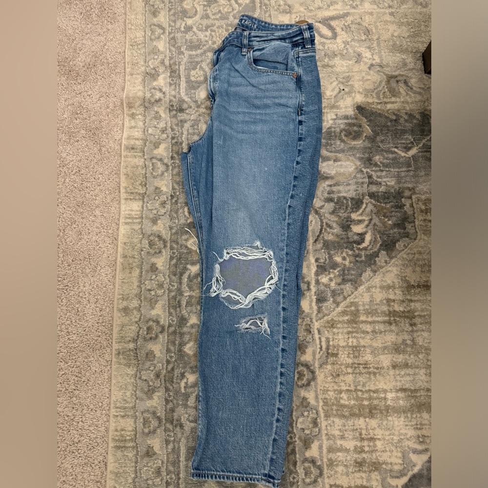 AE Strigid Ripped Mom Jean